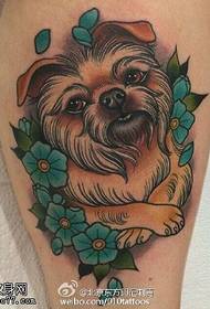 Cute little pet dog tattoo pattern