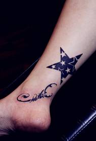 Leg personality star fashion tattoo pictures