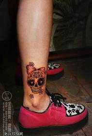 Color spooky skull tattoo pattern