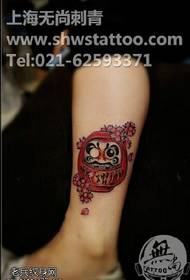 Japanese style classic doll, cherry blossom tattoo pattern