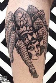 Wzór tatuażu klasyczny pająk piękno tatuaż