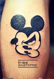 Mickey tattoo pattern on the calf