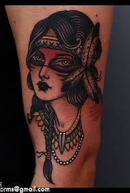 Thigh mask goddess tattoo pattern