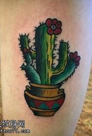Calf cactus tattoo pattern