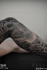 Classic black gray clouds animal tattoo pattern