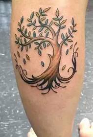 Leg fresh tree tattoo