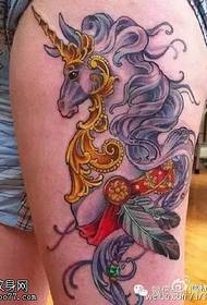 Painted unicorn tattoo pattern