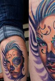 Woman legs beautiful European and American undead beauty tattoo pictures