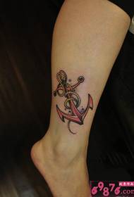 Ružičasta sidra slike svježih modnih tetovaža