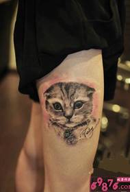 Cute comet man thigh tattoo picture