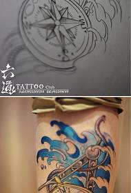 ပင်လယ် Soul Compass Tattoo ပုံစံ