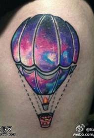 Leg color starry air balloon tattoo pattern