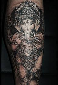 Fashion leg personality religious elephant god tattoo pattern picture