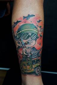 Artillery Warrior Personality Shank Tattoo Picture