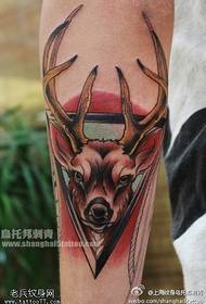 腿個性鹿紋身圖案
