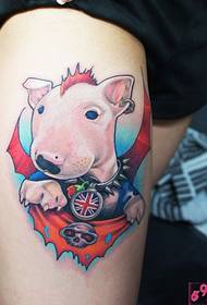 Thigh cute colorful animal tattoo pictures