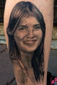 Beauty portrait leg tattoo picture