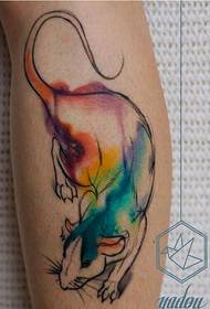 Personality leg ink mouse tattoo picture picture