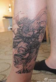 Legs Sun Wukong Tattoo Pattern