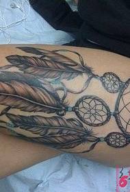 Girl imilenze ubuntu feather tattoo isithombe
