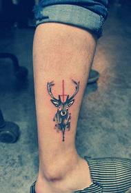 Cute little elk leg tattoo picture