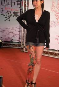 Sexy beauty legs beautiful 琵琶 tattoo pattern pictures