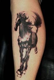 脚のインク馬のタトゥーパターン画像をお勧めします