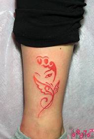 Leg flower face tattoo picture