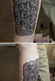 Domineering mechanical calf tattoo pictures
