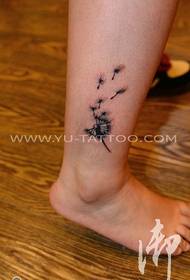 Leg dandelion tattoo pattern
