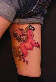 Image de modèle de tatouage licorne de la cuisse intérieure