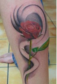 Calf rose tattoo pattern picture