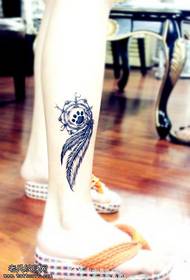 Female legs dream catcher tattoo pattern