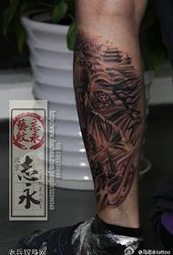 Leg red red Zhuge Liang tattoo pattern