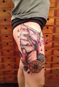 Girl domineering sailing thigh tattoo pictures