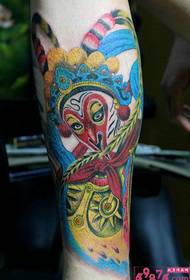 Chinese Peking Opera Mask Monkey Flower Leg Tattoo Picture