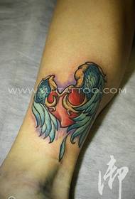 Benfarve elsker vinger tatoveringsbilleder