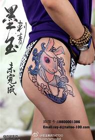 Noha kreslený králíček tetování vzor