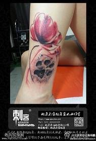Flaming and beautiful poppy tattoo pattern