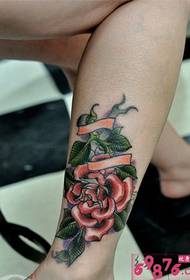 Love Rose Fashion Foot Tattoo Picture