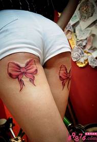Pink bow vakre ben tatoveringsbilder