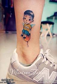 Нога цветной мультипликационный персонаж кукла татуировки