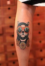 Female legs color dog tattoo pattern pictures
