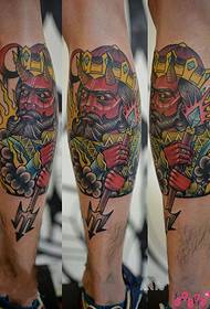 Creative Cow Devil Crown ပန်းပွင့် Tattoo ပုံ