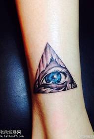 Leg triangle eye tattoo pattern