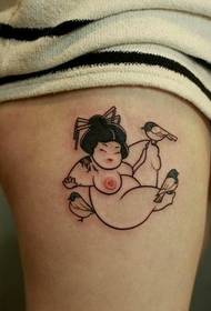 Pragtige oulike geisha tattoo foto
