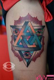 Leg triangle design tattoo picture