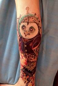 Leg owl tattoo pattern picture
