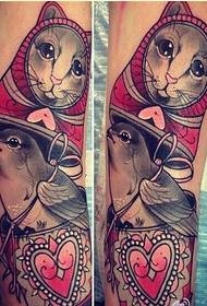 Personality leg cat doll tattoo pattern to enjoy the picture