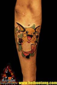Leg newschool Pikachu tattoo pattern